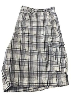 The Foundry Supply Co. para hombre Pantalones cortos cargo a cuadros talla 46 blanco y gris 100 % algodón Foto 1 de 4