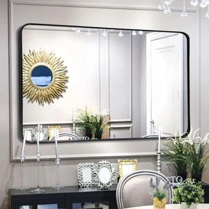 Retangle Wall Mirror 30x48, Black Bathroom Mirror, Wall Mounted Vanity Mirror... - Picture 1 of 8