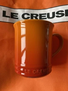 LE CREUSET Volcanic Orange Flame 400ml Stoneware Coffee Mug Larger Size NEW - Picture 1 of 11