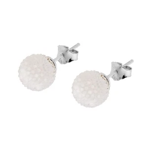 Orecchini con Sfera Crystal Trasparente 10 mm in Argento 925 - Picture 1 of 1