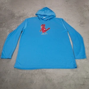 Blue Graphic Pullover Hoodie Men’s XL Lightweight Mesh Casual Athleisure - Picture 1 of 17