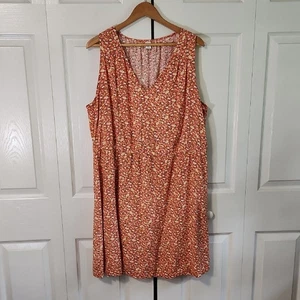 Vestido Antiguo Azul Marino Coral Ditsy Floral Hasta la Rodilla Talla XXL Sin Mangas Cottagecore - Imagen 1 de 9