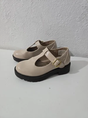 Sam Edelman Beige Faux Leather Lug Loafer Buckle Strap Mary Jane Shoes Girls 12 - Image 1 of 4