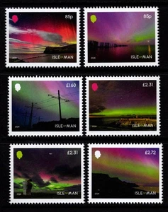 ISLA DE MAN 2024 LAS LUCES DE MAN AURORA BOREAL JUEGO DE 6 MNH - Imagen 1 de 1