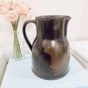 Iron Mountain Stoneware Roan Pitcher 64oz Art Pottery 8" Signed Nancy Patterson - Picture 1 of 7