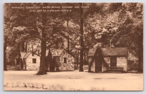 1940s Mentor, Ohio - Winfield's Cabins - Route 20 East of Cleveland UNP Postcard - Picture 1 of 2