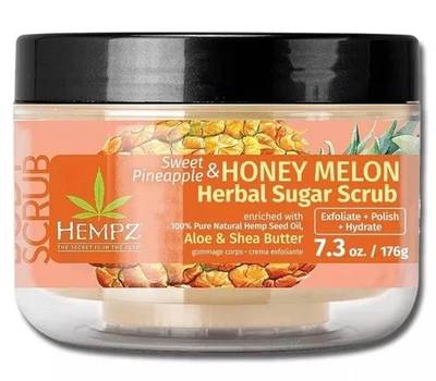 Hempz сладкий ананас и мед дыня ши скраб для тела 7,3 унц запечатанный / новый 2025 банки - Изображение 1 из 4