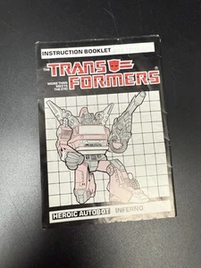 Inferno G1 Autobot Fire Truck Vintage Booklet Manual Nice Condition - Picture 1 of 2
