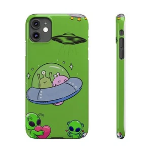 Whimsical Alien Phone Cases, Cute Galaxy Cases, Gift for Space Lovers, Fun Outer - Picture 1 of 58