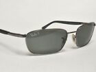 Ray-Ban P Polarized Silver Black Metal Sunglasses Made in Italy RB 3301
