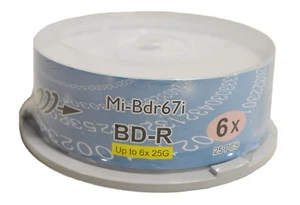 Copystars Blu-ray BD-R Blank Media Disc 25GB Spindle Inkjet White Printable A+ - Picture 1 of 1