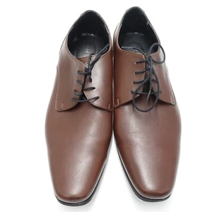 Calvin Klein Brodie 34F0617 Men's Brown Leather Oxford Dress Shoes Size US 14 - Picture 1 of 6