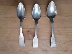 3 Antique Coin Silver Tablespoon by D. G Bogert Montgomery, and J.G Baldwin - Picture 1 of 24