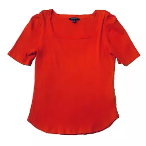 Lauren Ralph Lauren Black Label Women's Size L Square Neck Red Modal Shirt Top - Picture 1 of 9
