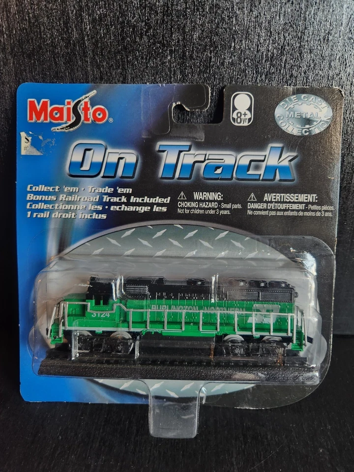 MAISTO ON TRACK DIEACAST МЕТАЛЛИЧЕСКИЙ BURLINGTON СЕВЕРНЫЙ ДВИГАТЕЛЬ ЗЕЛЕНЫЙ ТРУДНО НАЙТИ 2002 НОВЫЙ НЕРАСПАКОВАННЫЙ! - Изображение 1 из 4