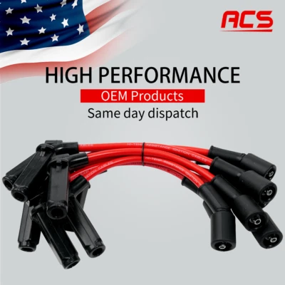 Conjunto de fios 8X vela de ignição fabricante de equipamento original para Chevy Silverado GMC 4.3L 4.8L 5.3L 6.0L 12192195 - Imagem 1 de 4