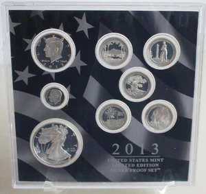 2013 US Mint Limited Edition Silver Proof Set 8 Coins with Box COA and Sleeve - Picture 1 of 6