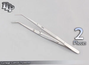2 Pieces Of College Cotton Tweezer Plier With Lock Instruments - Bild 1 von 2
