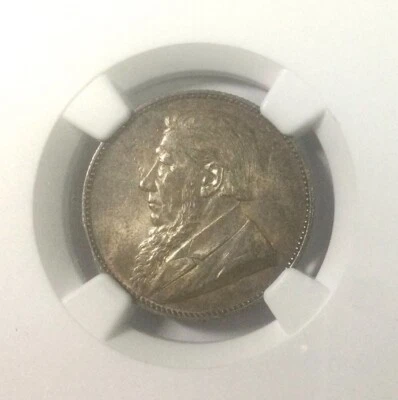 South Africa 1897 ZAR Shilling NGC MS62+ Scarce Original Light Tone Lustrous - Image 1 of 4