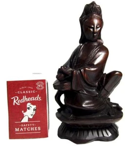 Antique Chinese Statue Kwanyin Guanyin On Pedestal 12.5 cm / 5" - Picture 1 of 10