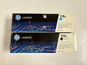 2 toners cyan et noir OEM HP 128A LaserJet Pro CM1415, CP1525 (CE321A, CE320A) - Photo 1/6