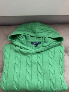 NWT BROOKS BROTHERS Boys Green Cabled Hoodie Cardigan Sweater Size L - Picture 1 of 4