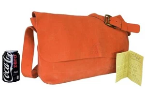 NWT Ghurka Ticonderoga Burnt Orange Nubuck Suede Italian MESSENGER Crossbody Bag - Picture 1 of 23