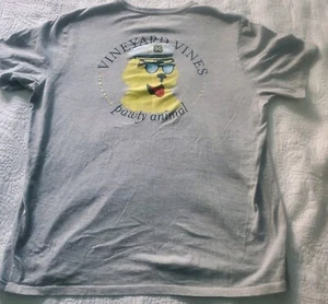 Vineyard Vines Shirt Gray Pawty Animal Print Crewneck Casual XL - Picture 1 of 8