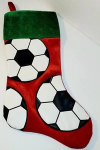 NWOT Christmas Red Soccer Stocking - Picture 1 of 2