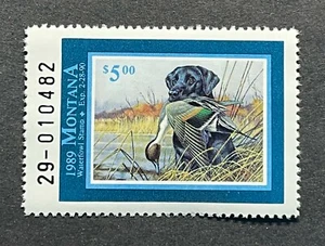 WTDstamps - 1989 MONTANA - State Duck Stamp - Lot1 - Mint OG NH - Picture 1 of 2