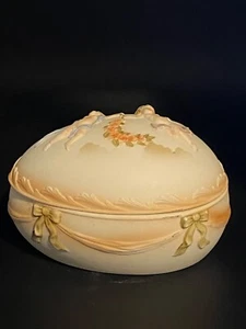 Vintage Andrea By Sadek Porcelain Cherub Egg Trinket Box - Picture 1 of 11