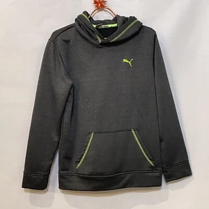 Puma Gray Long Sleeve Kangaroo Pocket Pullover Hoodie Youth Size X Large 18 / 20 - Picture 1 of 11