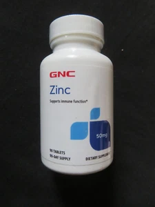 GNC Zinc 50 mg 90 Tablets 90 Day Supply Supports Immune Function - Picture 1 of 1