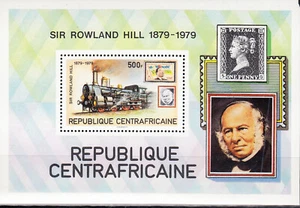 W CENTRAL AFRICA 0402 ROWLAND HILL LOCOMOTIVE SOUVENIR SHEET - Picture 1 of 1