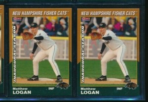 Lot (2) 2004 Choice #20 Matthew Logan New Hampshire Fisher Cats (BY47) SWSW6