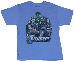 The Avengers Marvel Adult New T-Shirt - Faded Movie Pic Portrait of Six - Picture 1 of 1