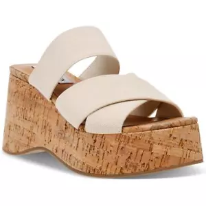 Steve Madden Womens Deo Cork Slip On Platform Sandals Shoes BHFO 7679 - Picture 1 of 3