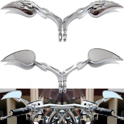 Espejos retrovisores cromados lágrima para motocicleta Harley 883 Ironhorse Slammer EE. UU. Foto 1 de 4
