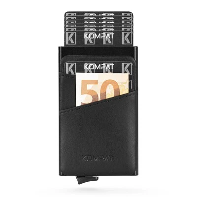 KOMPAT Porta Carte di Credito RFID Portafoglio Sottile Uomo Porta Tessere Piccolo