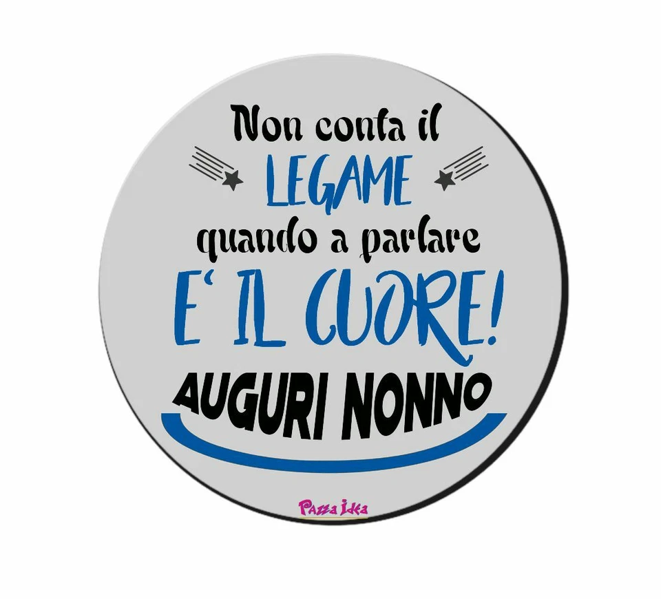 mouse pad tappetino pc rotondo scritta non conta il legame festa regalo nonno - Immagine 1 di 1