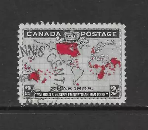 CANADÁ SCOTT 86 USADO EN MUY BUEN ESTADO - 1898 2c MULTICOLOR - MAPA DEL IMPERIO BRITÁNICO (B3) - Imagen 1 de 2