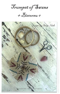 Trumpet of Swans Biscornu~Stacy Nash Primitives - Picture 1 of 1