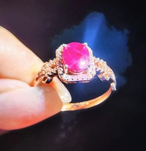 Sterling Silver Natural Ruby Ring Red Adjustable Size New UK Seller 00861 - Picture 1 of 7