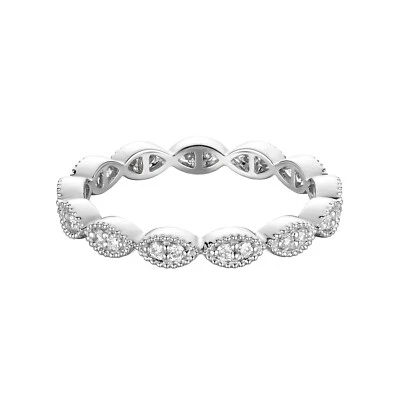 14K White Gold Lab Grown Diamond Eternity Band MZ7254 - Image 1 of 4