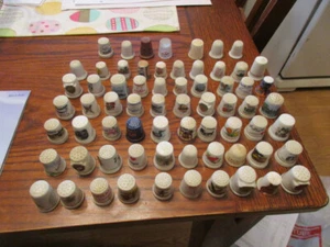 Lot of 67 Vintage Ceramic advertising Thimbles-1 wood-1 glass - Picture 1 of 7