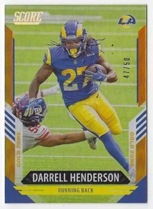 Score Football 2021 #252 Darrell Henderson Gold Zone Parallel #'d 47/50 - Imagen 1 de 2