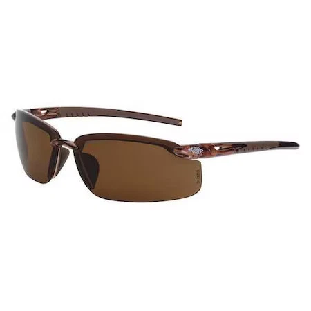 Crossfire 291113 Es5, Safety Glasses, Anti-Scratch, Amber Lens, Brown Frame, - Image 1 of 1