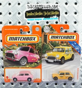 MATCHBOX LOT 1964 AUSTIN MINI COOPER YELLOW 2019 MBX SERVICE PINK 2022 MBX MINI - Picture 1 of 1