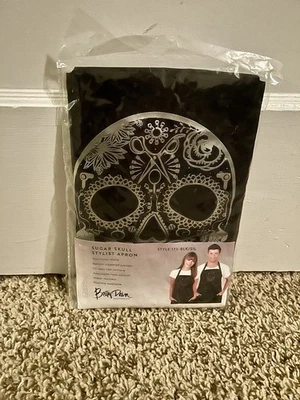 Nuevo Delantal Estilista Calavera Azúcar Betty Dain/Estilo Seda Negro 173 Foto 1 de 4