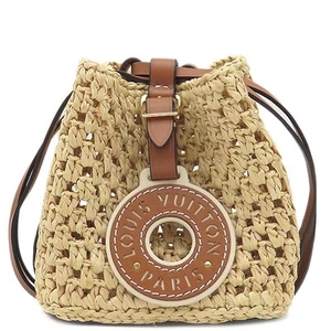 Louis Vuitton Shoulder Bag Noe Perth Raffia M83521 Crossbody Brown Basket - Picture 1 of 10